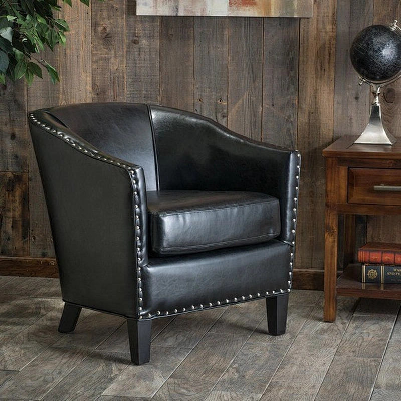 Frank furniture fancy office chair wholesale leather leisure chair for living room and TV room chesterfield sofa chair