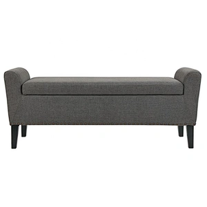 2019 Newest  Design High Quality Grey Leisure Style Foldable Storage Ottoman&Bench