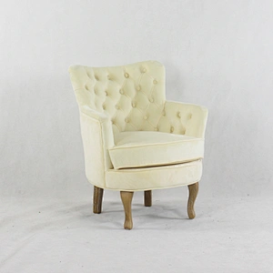 Modern cute style comfortable flannel with healthy pull buckle design wooden living room single chair