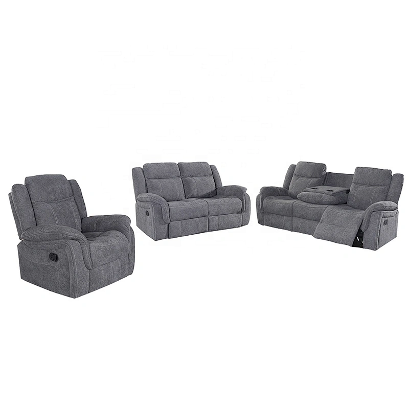 2019 Top leather recliner set couch and recliner with drop down table furniture recliners