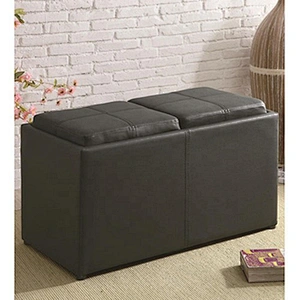 Artificial Leather Factory Wholesale Solid Home Bench Storage Ottoman