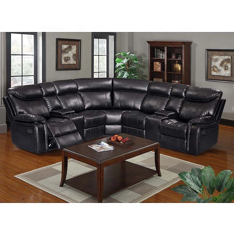 Best Selling Modern Leather Sectional Recliner Corner Sofa