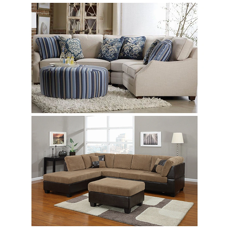 Modern white color leather recliner L shape living room sofas