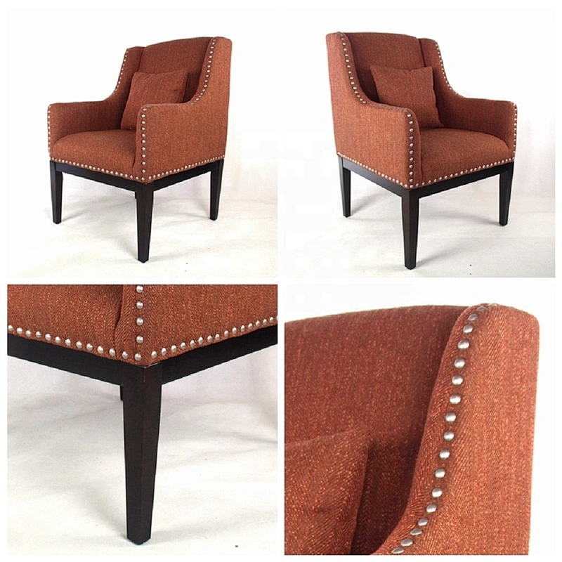 New Fashion Design Hot Sale Simple High Quality Living Room Furniture Sofa Chair with Nails