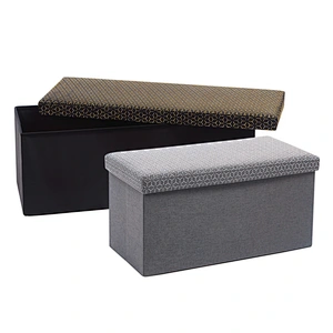 Home goods ottoman furniture , Linen PVC folding storage ottoman