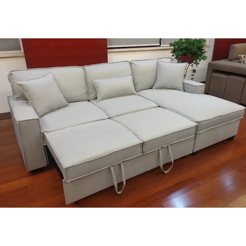 White modern style high quality sponge small storage function living room sofa bed
