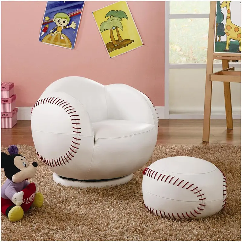 new soccer design Hot sell large football basketball ball shape basketball chair&ottoman