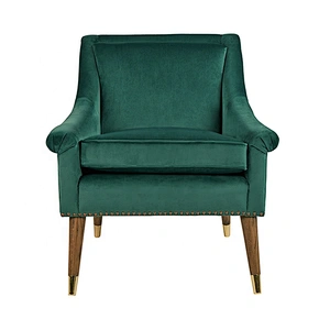 Luxury modern hotel chair leisure velvet chair  living room furniture with wooden legs
