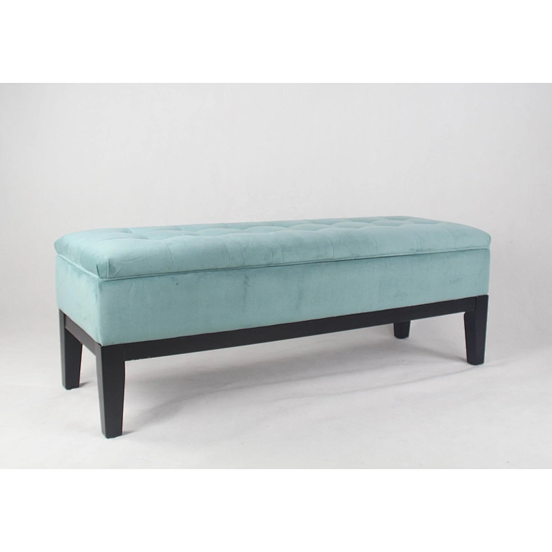Hot Sale High Quality Modern Style Blue Linen Material  Ottoman&Bench With Storage Space For Living Room