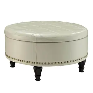 hot selling Round cane ottoman stool lounge chair ottoman living room  furniture bench ottoman