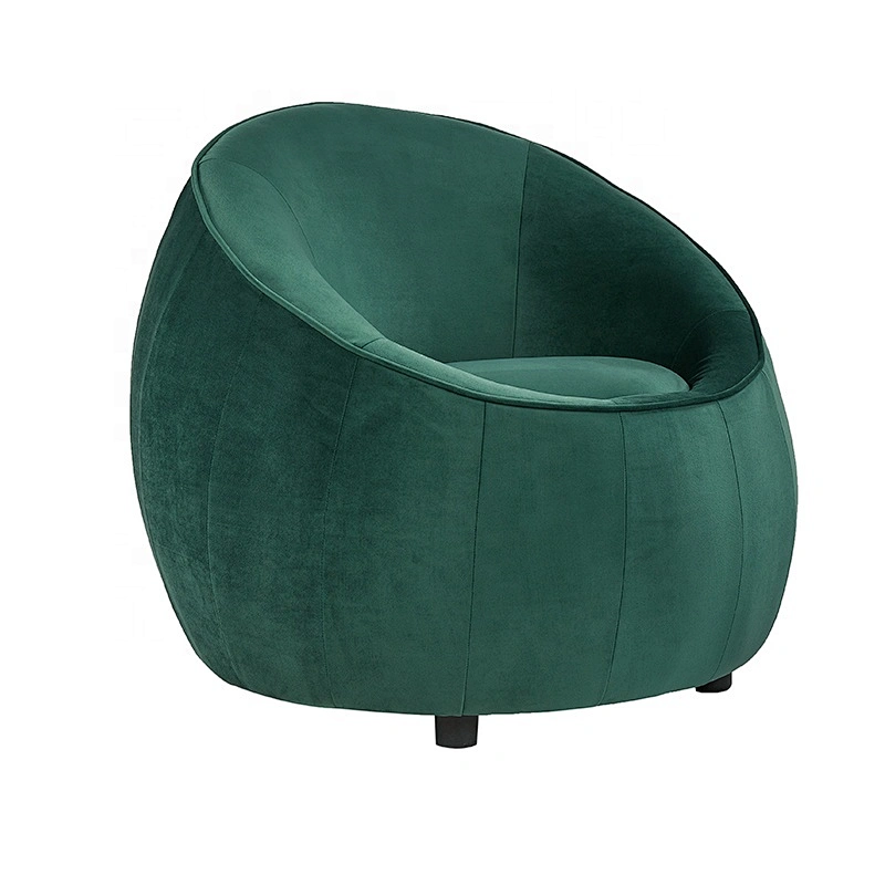Modern Designs Furniture Popular Green Velvet Upholstery Round Single Seat Accent Chair for Living Room