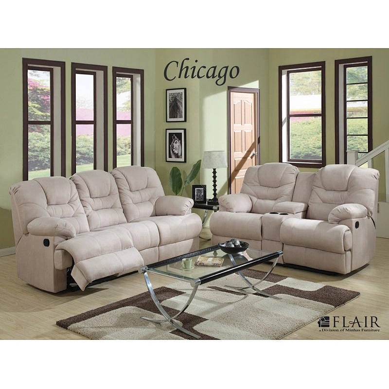 White comfortable flannel double with coffee table modern health design living room multifunctional 3+2 recliner sofa
