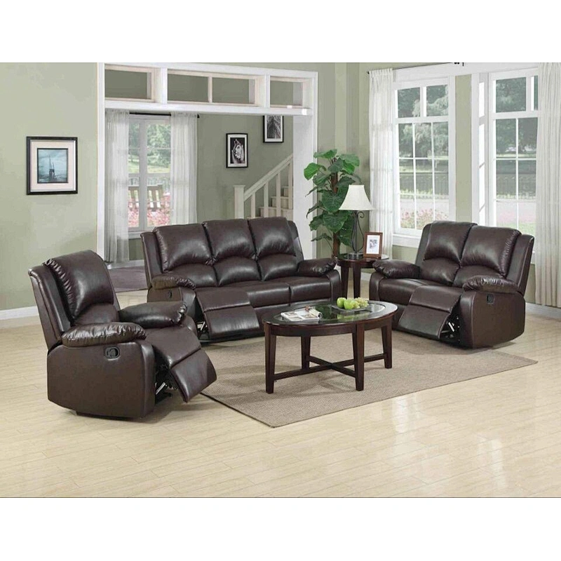 Cheap Factory Direct Price Living Room Furniture Luxury Leather Recliner Sofa Set