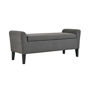 2019 Newest  Design High Quality Grey Leisure Style Foldable Storage Ottoman&Bench