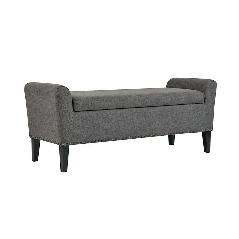 2019 Newest  Design High Quality Grey Leisure Style Foldable Storage Ottoman&Bench