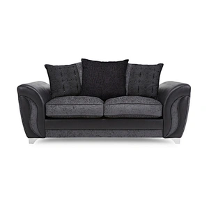 Modern mosaic contrast color leather with chenille soft sponge cushion comfortable double living room large sofa