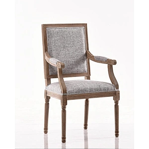 Frank furniture Modern classic wood design wooden leg louis dining Chairs with wood arm