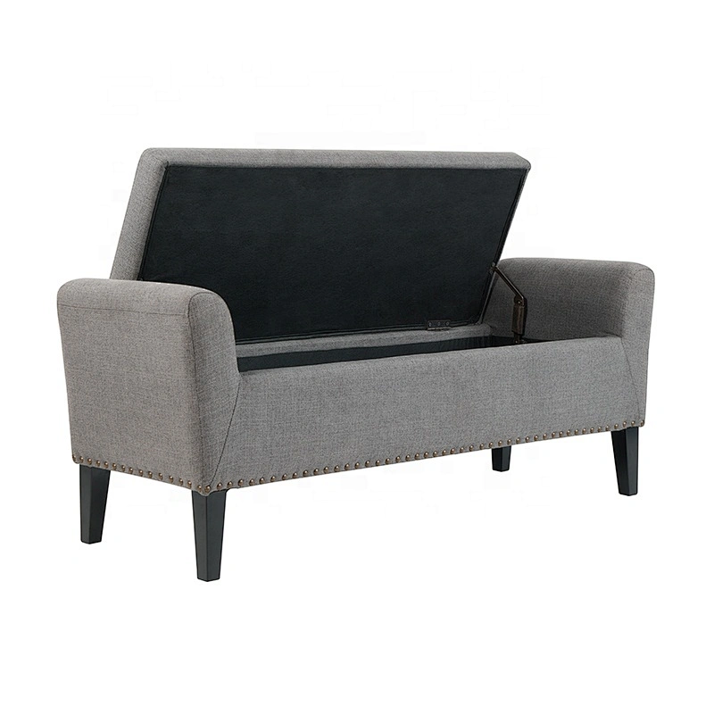 Hot Sale  Square   Bench Chair Wooden  Ottoman with Storage