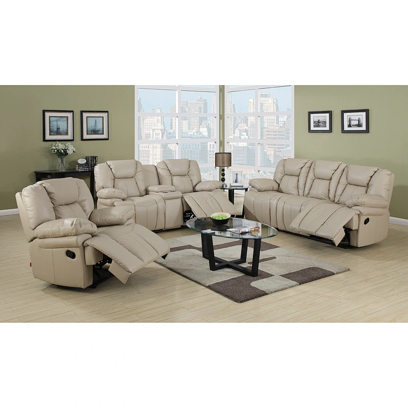 2019 hot selling living room high quality multi-function manual PU leather recliner sectional sofa