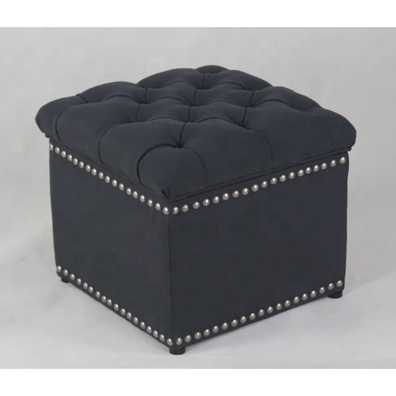 High Quality Modern Style Grey Linen Material  Ottoman&Bench For Living Room