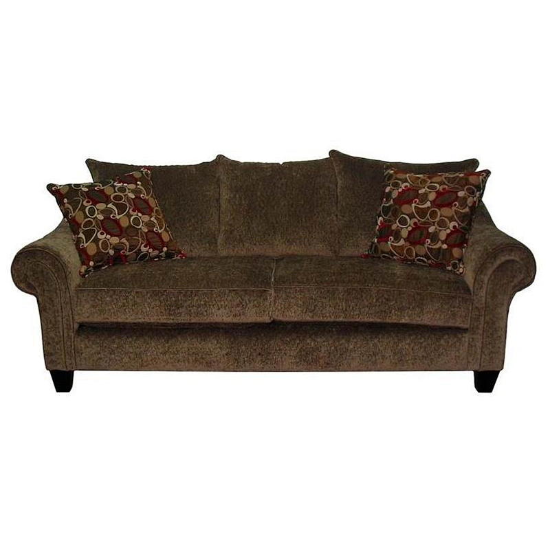 Dark brown sponge cushion high quality flannel comfortable healthy back loveseat living room large sofa