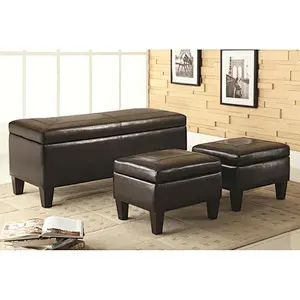 Rectangular high quality and reasonable simple design with sitting stool living room storage ottoman