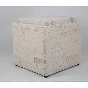 New deign white square royal customized fabric pouf ottoman for office