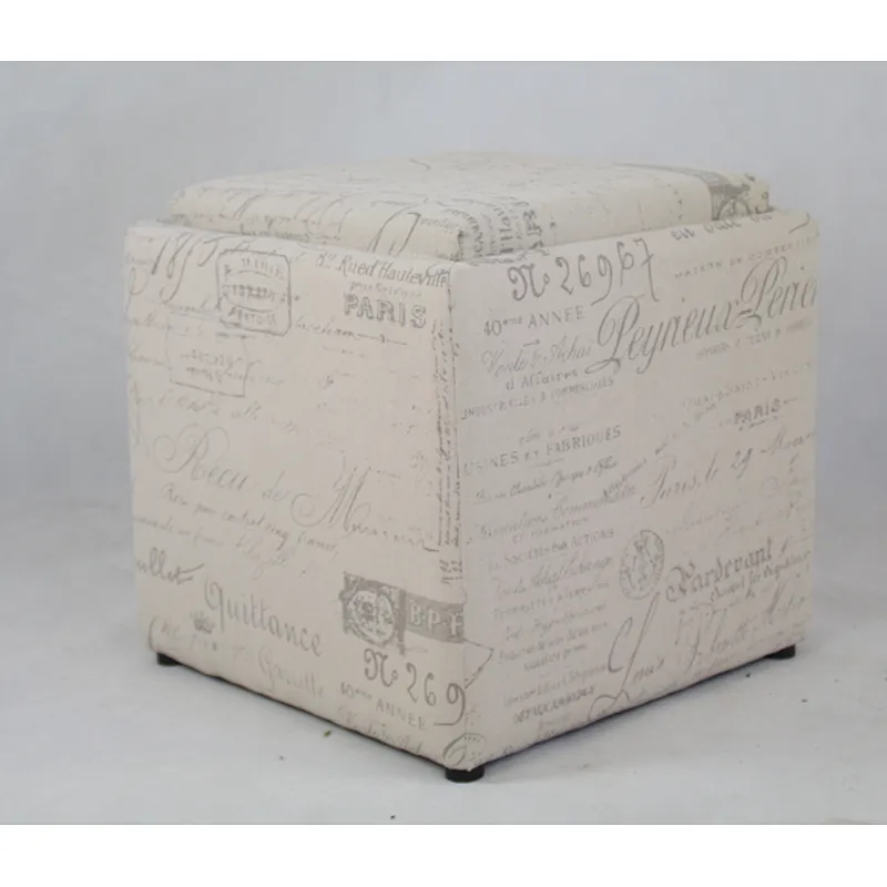 New deign white square royal customized fabric pouf ottoman for office