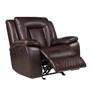 Modern luxury design grey leather healthy and comfortable high quality single living room recliner