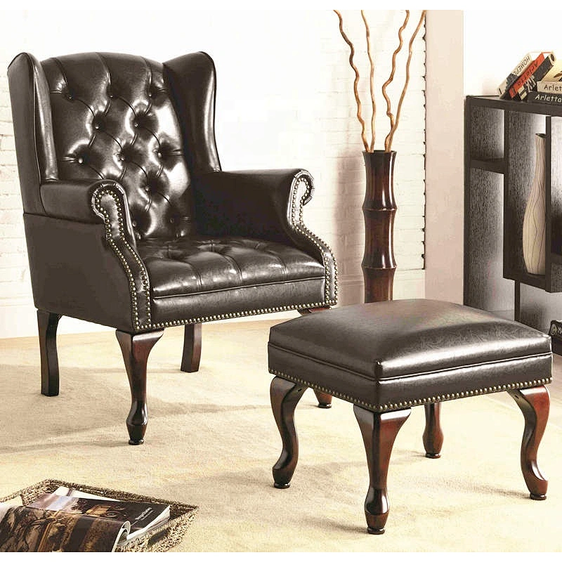 Hot sale  new model  living room furniture leather sofa  chair with ottoman