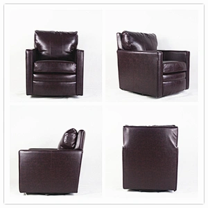 Frank Furniture Comfortable Living Room Leather Chair Accent Swivel Lounge Chair