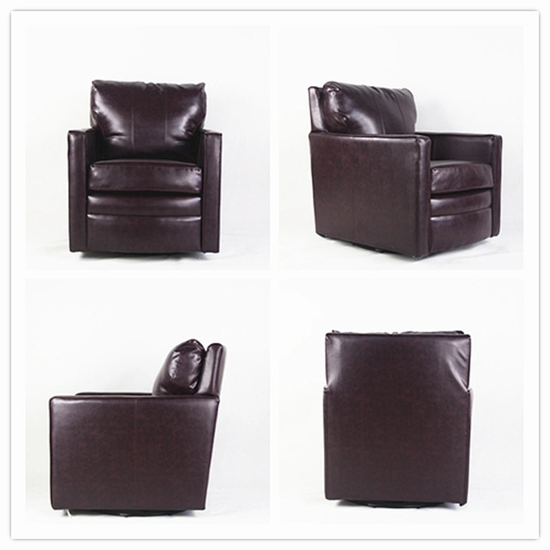 Frank Furniture Comfortable Living Room Leather Chair Accent Swivel Lounge Chair