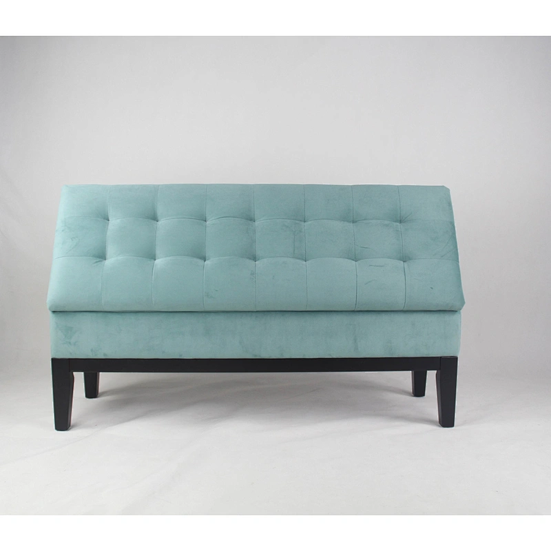 Hot Sale High Quality Modern Style Blue Linen Material  Ottoman&Bench With Storage Space For Living Room