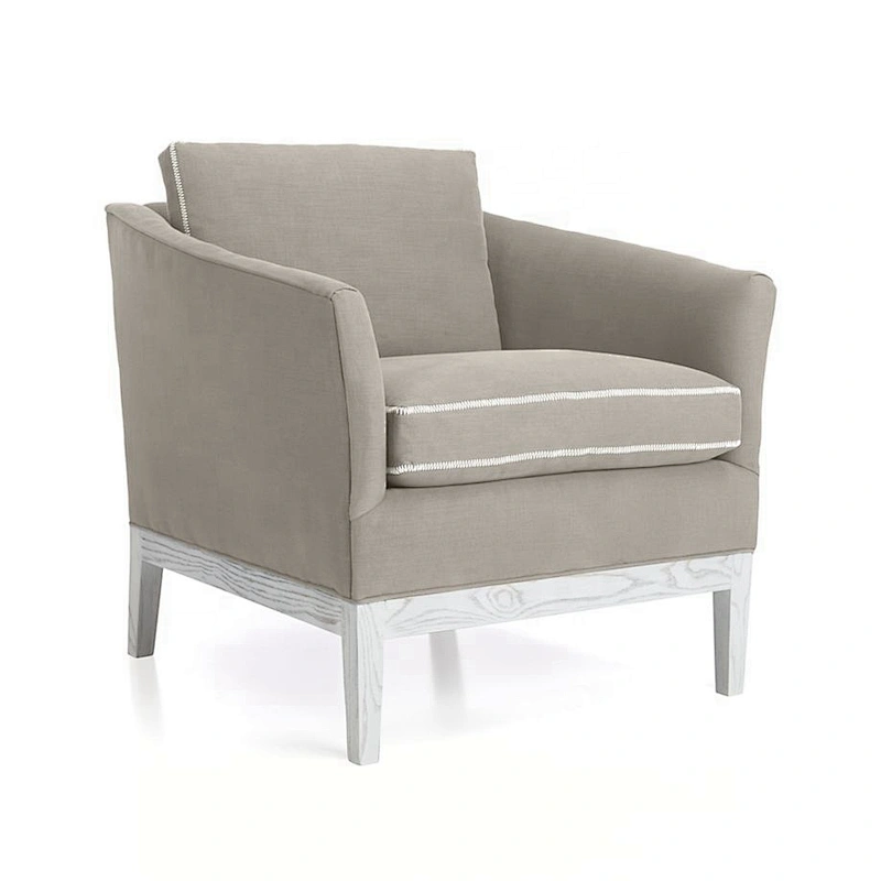 Fabric Accent Chair Modern Style Comfortable Seat Single Armchair Living Room Wooden Frame Armchairs