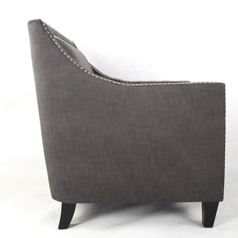 New Fashion Modern Luxury Design Single Sofa Set Fabric Sofa with Nails