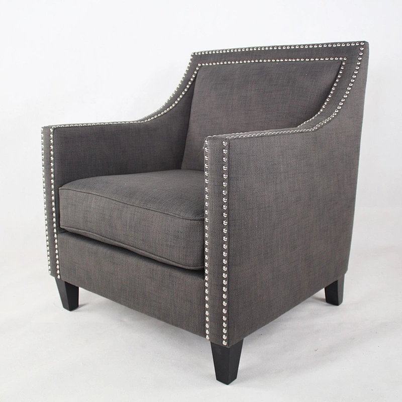 New Fashion Modern Luxury Design Single Sofa Set Fabric Sofa with Nails
