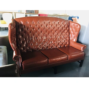 Frank Furniture Royal Luxury Modern Sofa Leather Couch Living Room Sofa High Large Back Pull Back Sofa Set Designs