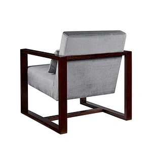 New Model Wooden Frame Grey Velvet  Material  High Quality  Sofa Chair  For Living Room