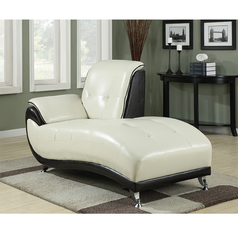 Frank Furniture Contemporary Chaise Design Black And White Two Tone Couvre Chaise Leather Unique Chaise Lounge