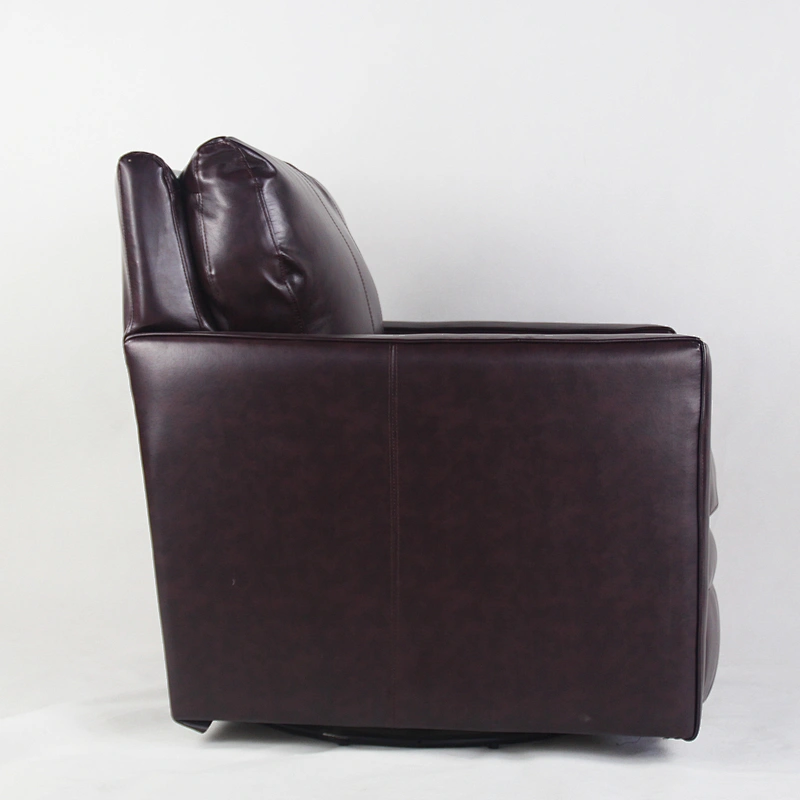 Frank Furniture Comfortable Living Room Leather Chair Accent Swivel Lounge Chair