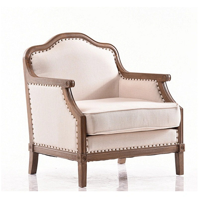 Chinese easy sale accent wooden chair luxury style fashion fabric chair wooden