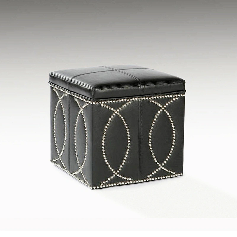 Frank Furniture French Style Ottoman Stool Storage Nail Embellishment Functional Ottoman Storage Bench