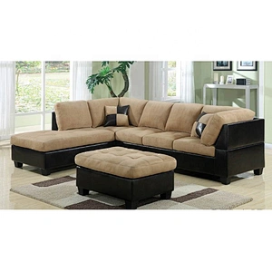 Home furniture leather sectional sofa with storage ottoman 7 seater sofa set in living room sofas chaise lounge sofas