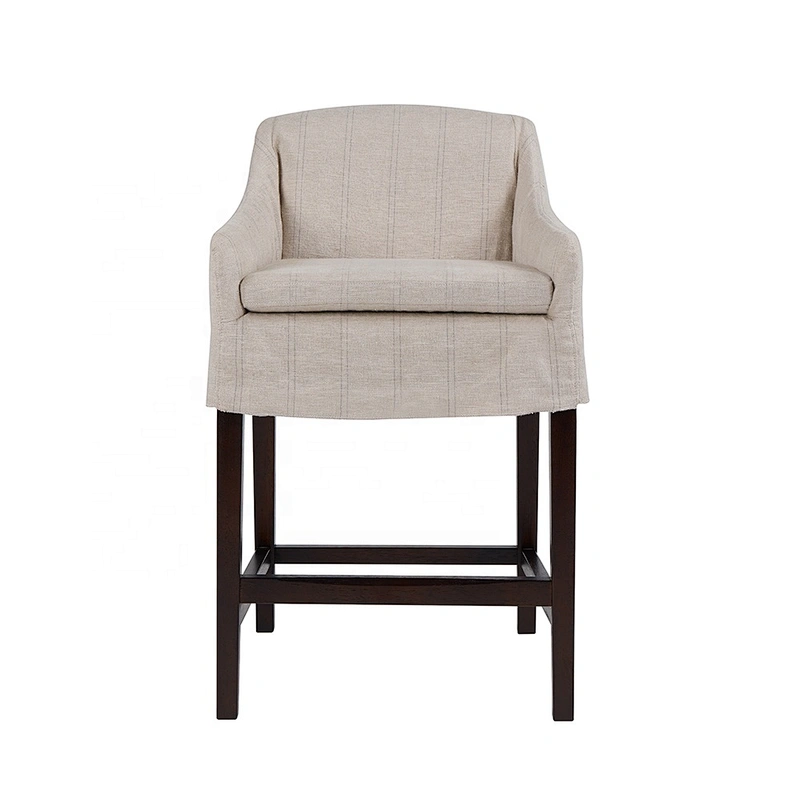 High Quality Beautiful Modern Design Dining Chair Linen Material  Wood Chair For Dining Room