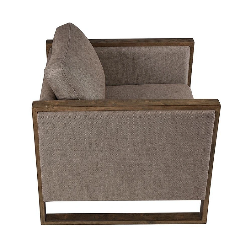 New Model High Quality Living Room Furniture Wooden Frame Grey Velvet  Material Sofa Chair