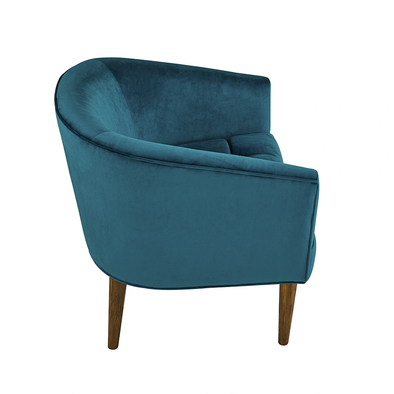 Blue modern luxury style with reasonable pull-button design with armrests wooden living room single chair