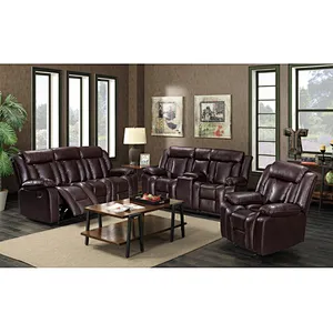 White comfortable flannel double with coffee table modern health design living room multifunctional 3+2 recliner sofa