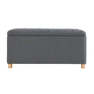 2019 Newest hot selling living room Comfortable pull point design custom made storage bench ottoman