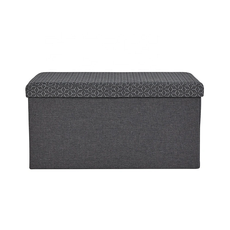 2019 Newest  Design Grey Leisure Style Foldable Ottoman&Bench With Storage Space