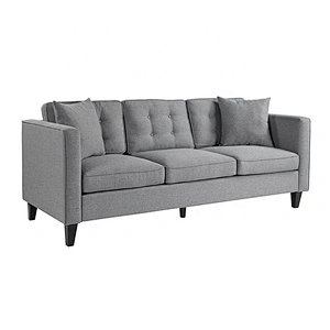 High Quality Three Seat Fabric Modern Furniture Sofa With Walnut Wood Legs